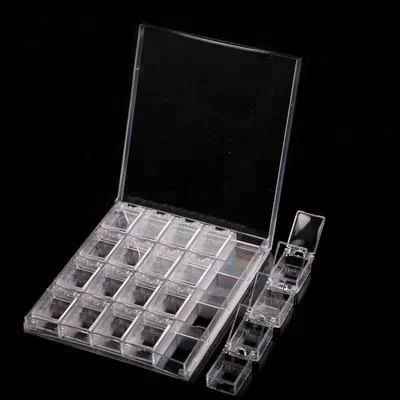 20 Grids Acrylic Empty Nail Charm Storage Box Strass Beads Jewelry Decoration Container Nail Accessories