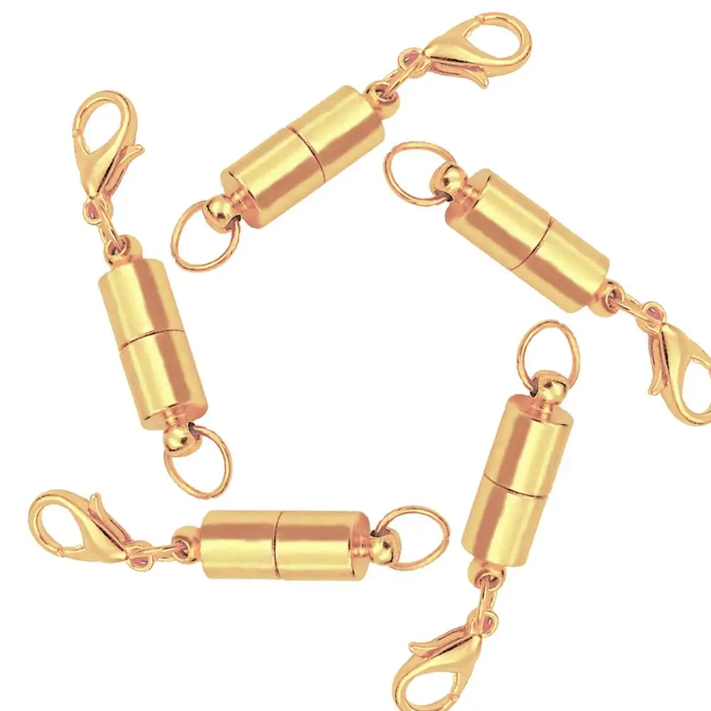 Hot sell 40mm  brass magnetic clasp with lobster clasp for leather bracelet chain