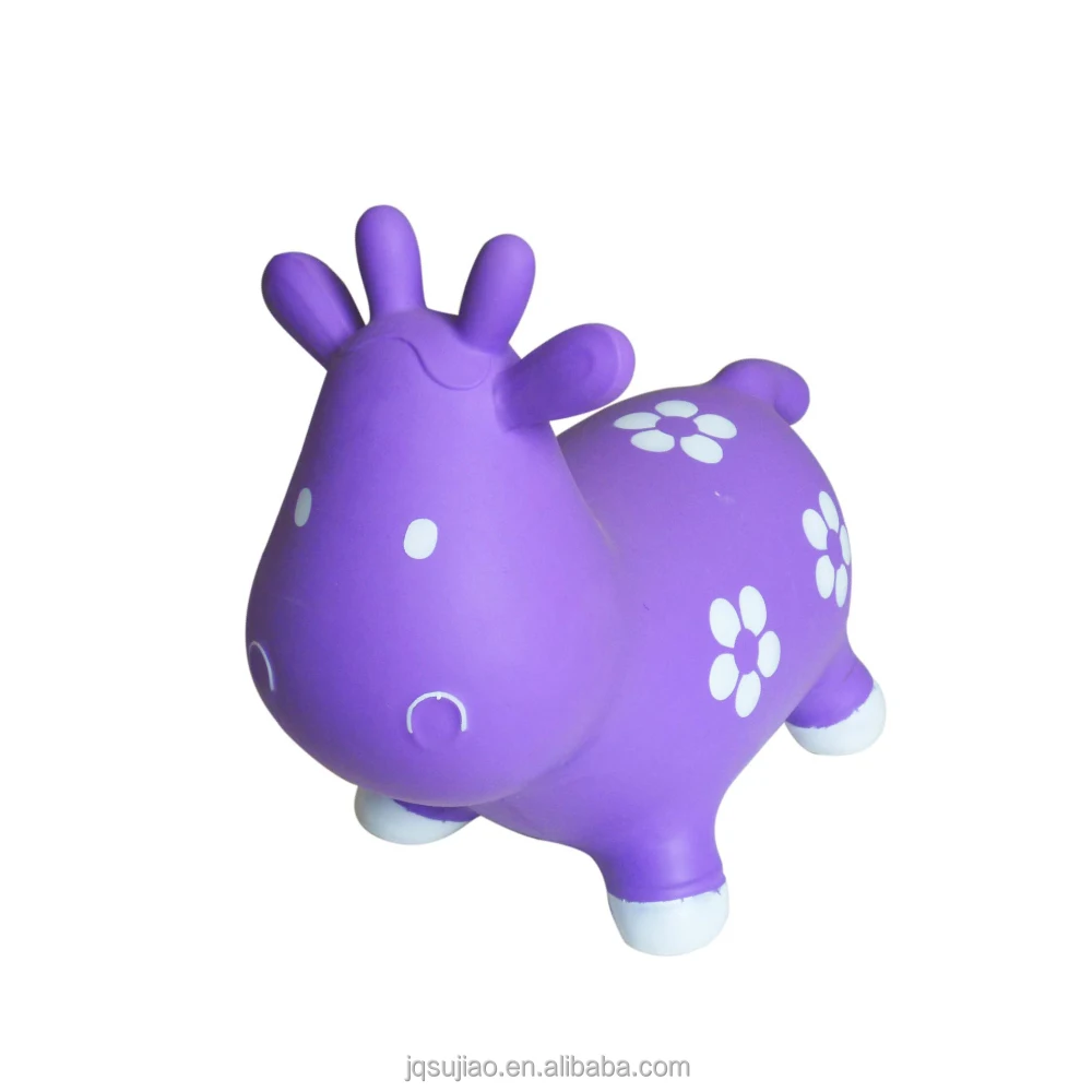 PVC inflatable jumping cow bouncing rocking animals toys for kids