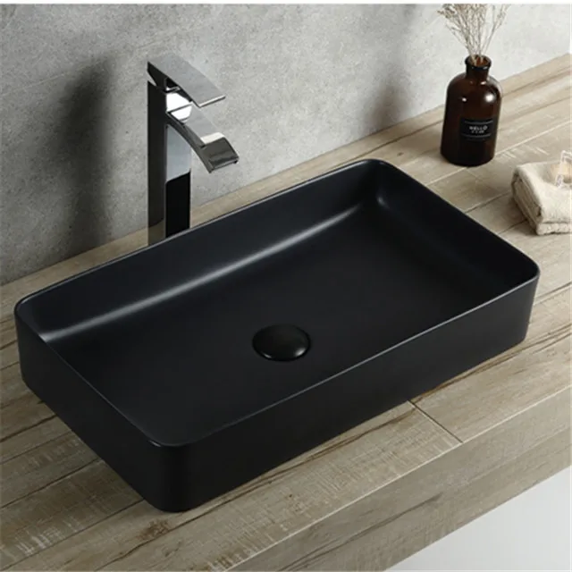 matte black bathroom oval ceramic basin for washing
