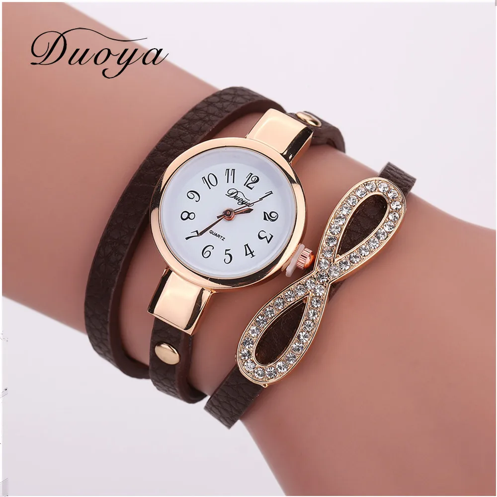 Duoya Brand beautiful Watches For Women Leather Strap Braided Bracelet girl Watch