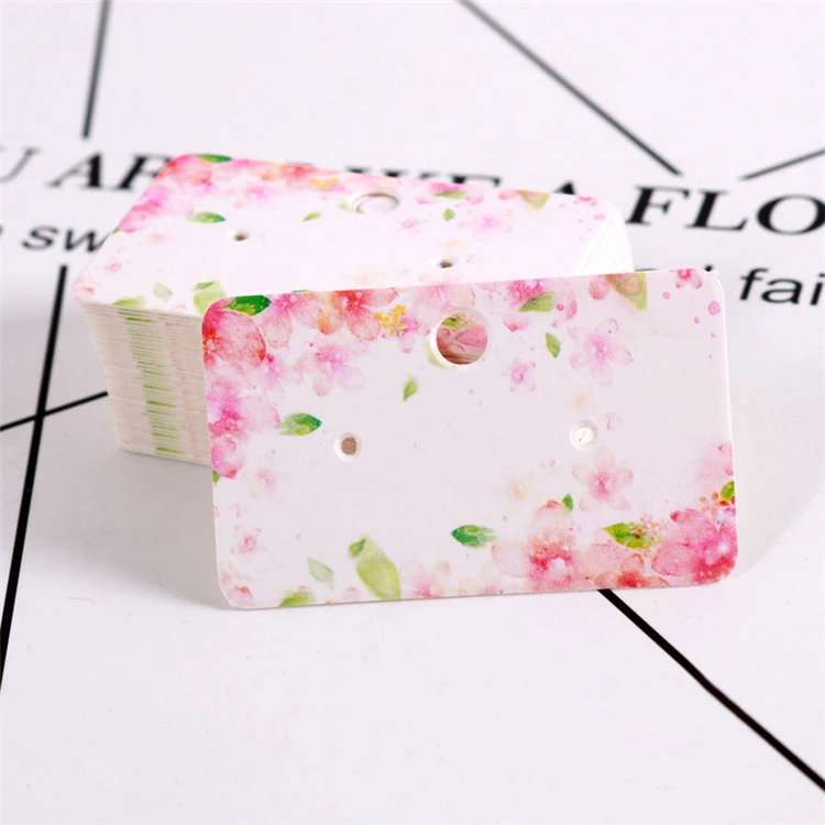 10Pcs/Bag Custom printed embossed paper necklace earring jewelry display cards for jewellery packing