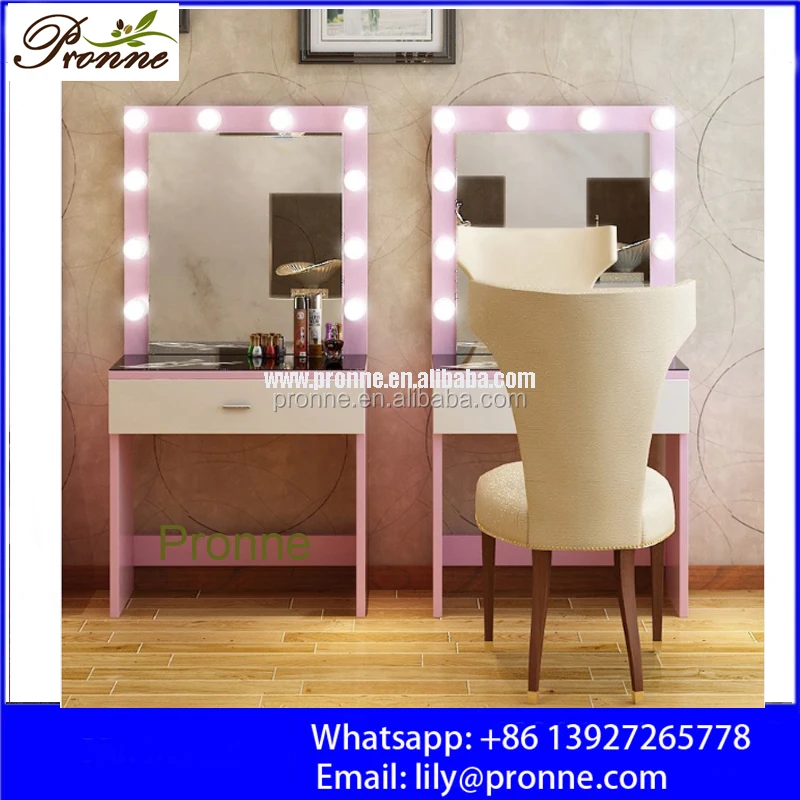 Professional salon hair dressing make up aluminum styling mirror with lighting