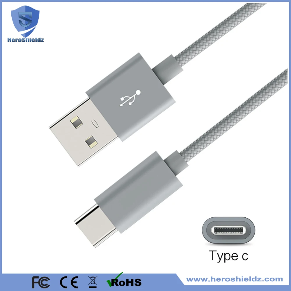 2M/6FT Nylon Braided USB Type C Cable, Metal Type C Connector Data Cable For Samsung S8 S8+/Google Pixel/Nexus 6P/LG G5/HTC 10