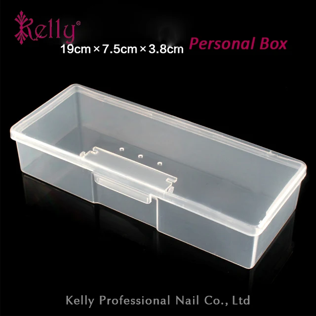 
Clear Pink Plastic Empty Nail Container Storage Box Personal Box For Manicure Tools 