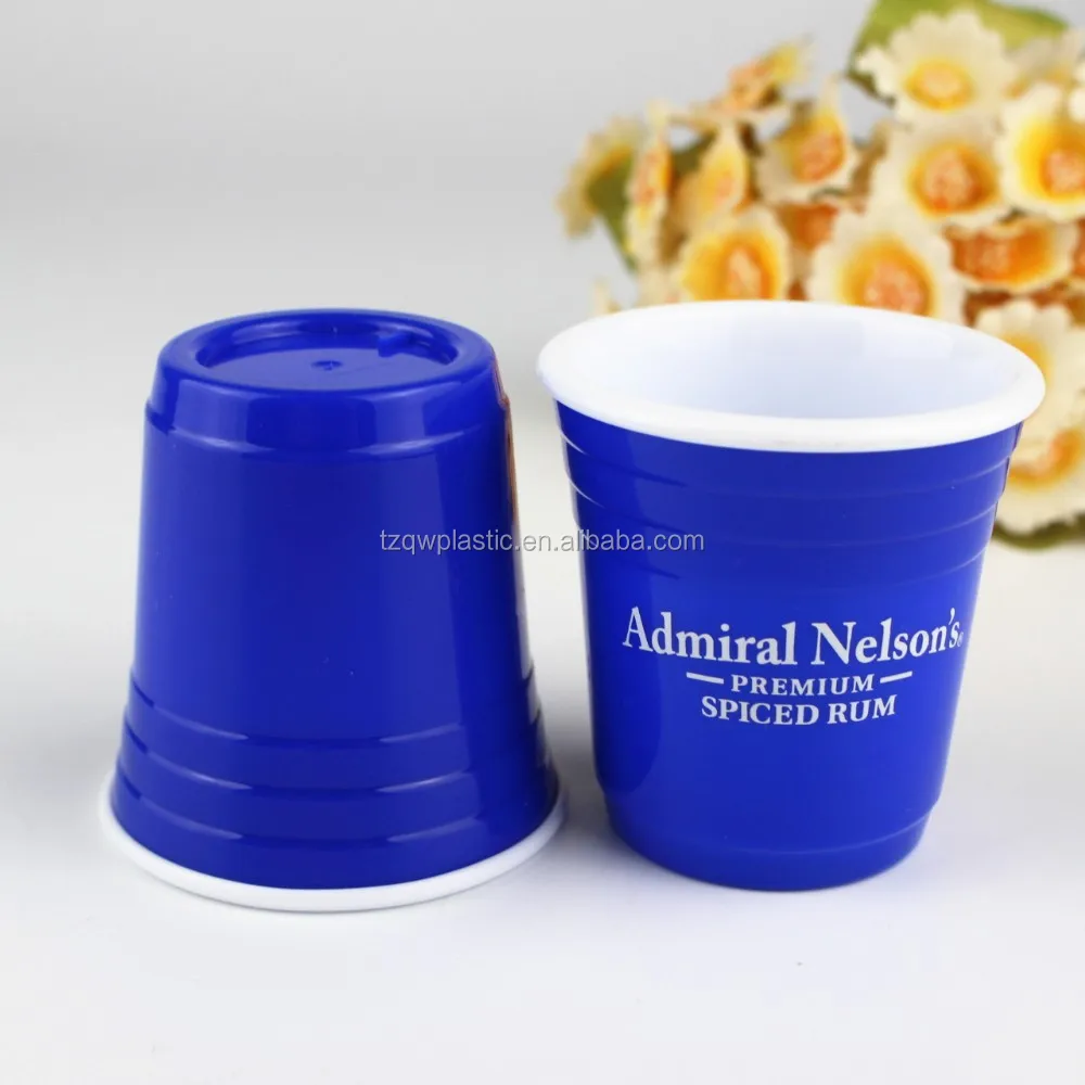 Red Mini party cup plastic shot glass-2oz