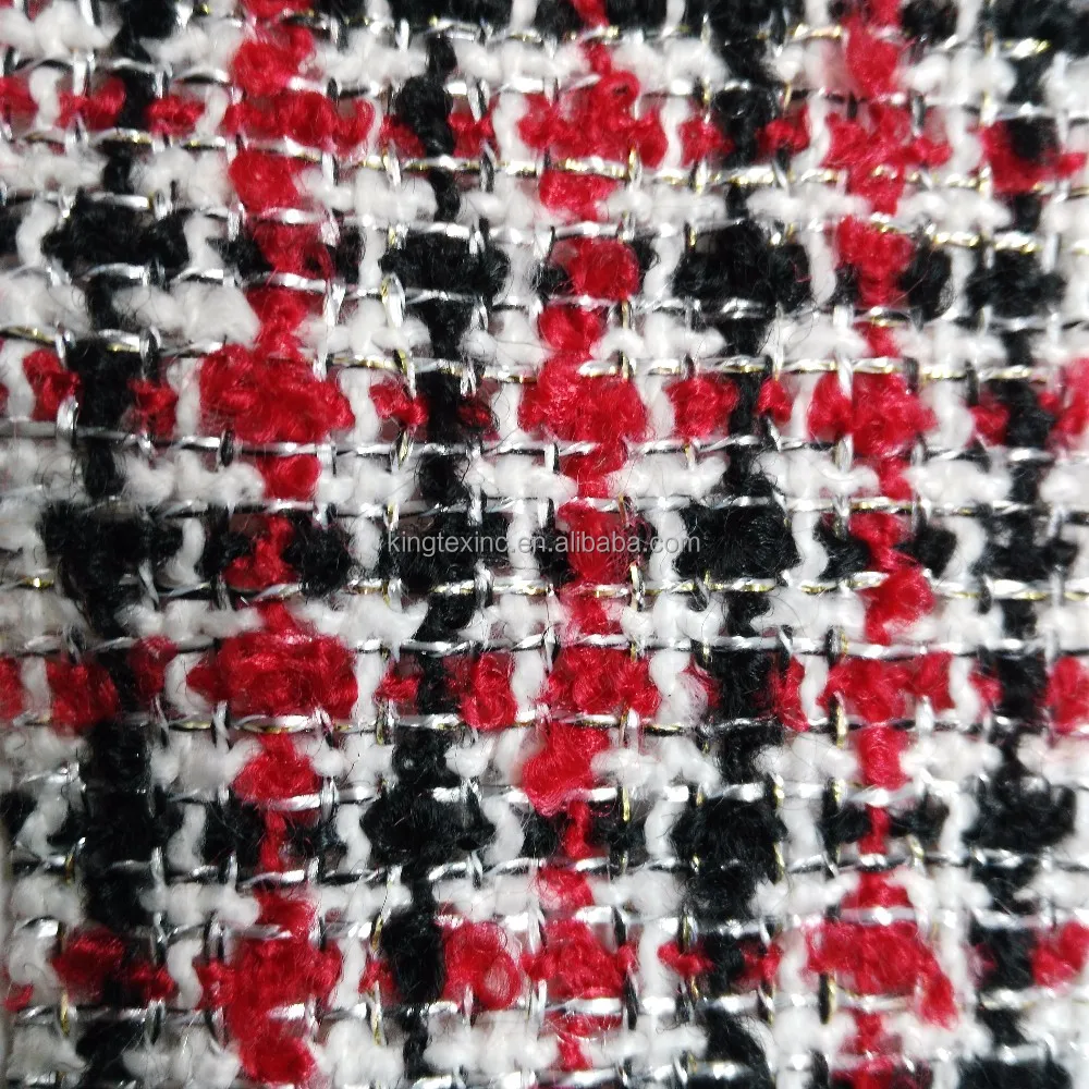 
Hot sales products satin fabric wholesale for woolen fabric for luxury cloths tweed boucle 