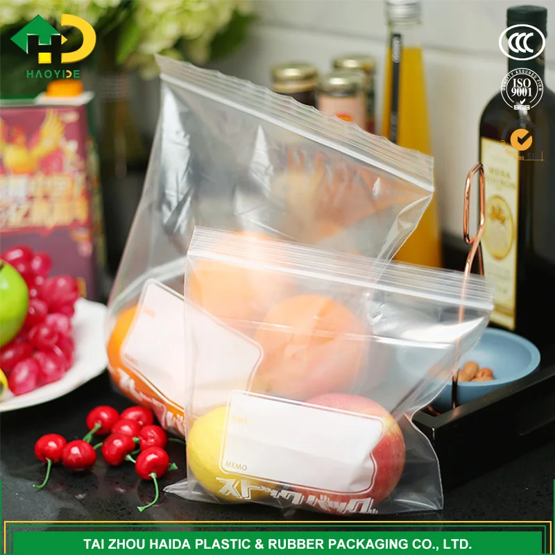 Cheap Price Custom Size Fruit Packaging Double Ziplock Bags