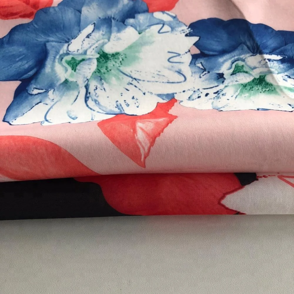 China suppliers new design 95 polyester 5 spandex paper print knit scuba crepe fabric