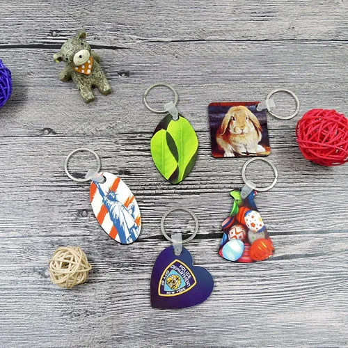 Heart Round different design DIY hot sale Hardboard sublimation blank MDF Key Chain Ring