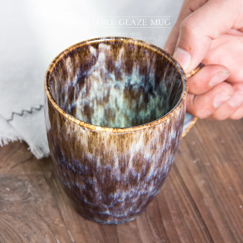 
Modern simple eco home drinking ceramic flambed glazed mug 