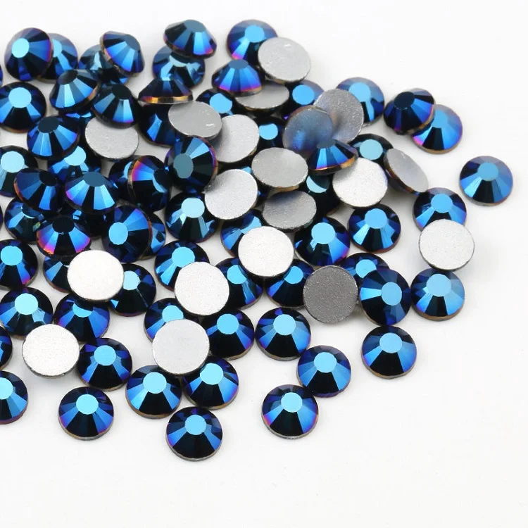 SS16 Crystal AB Colors Flat Back Silver Base Round Rhinestone for Garment Accessories Decoration