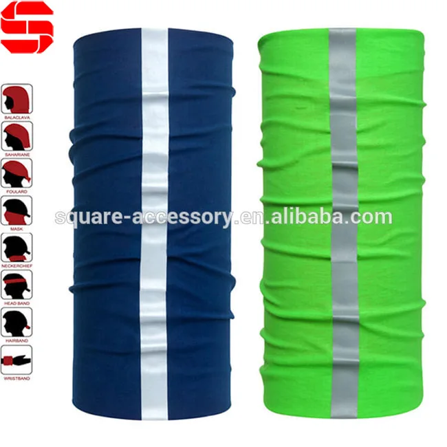Wholesale Multifunctional Seamless Tube Magic Neck Tube Scarf Custom Neon Yellow Headwear Tubular Bandana Reflective Neck Gaiter