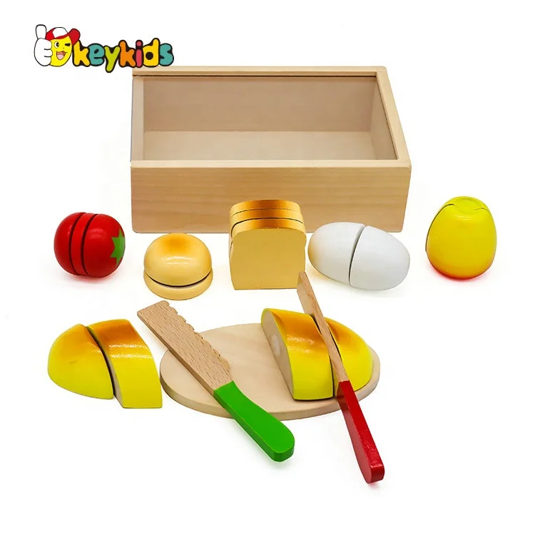 New hottest pretend play set wooden cutting food for kids W10B269
