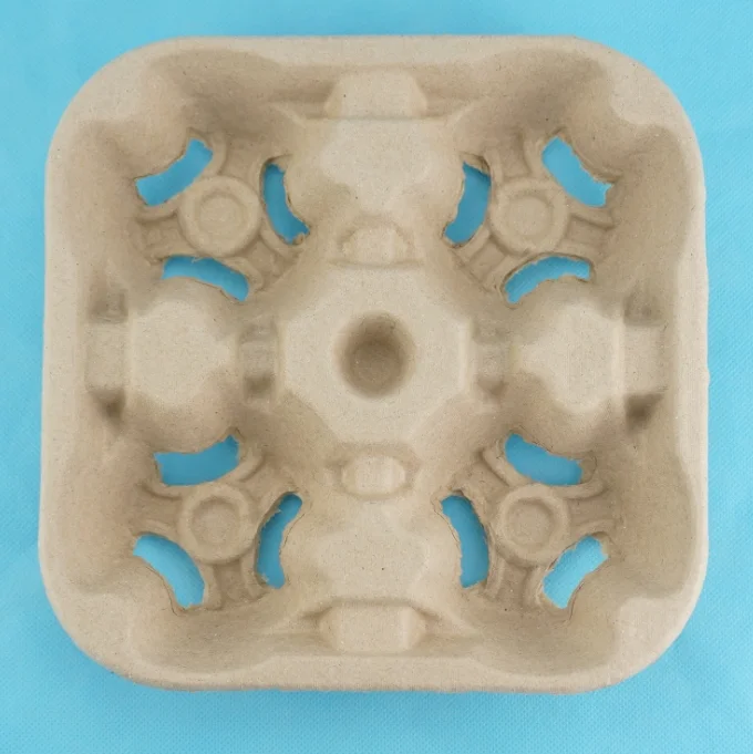 4 Up Recycled Paper Pulp Cup Tray