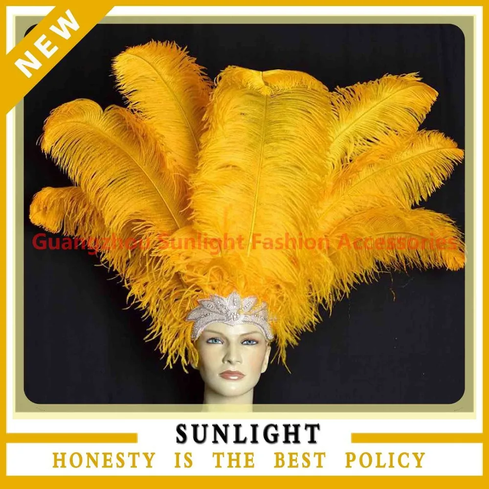 Decorative Orange Ostrich Feathers For Hats Vase Filler Centerpiece