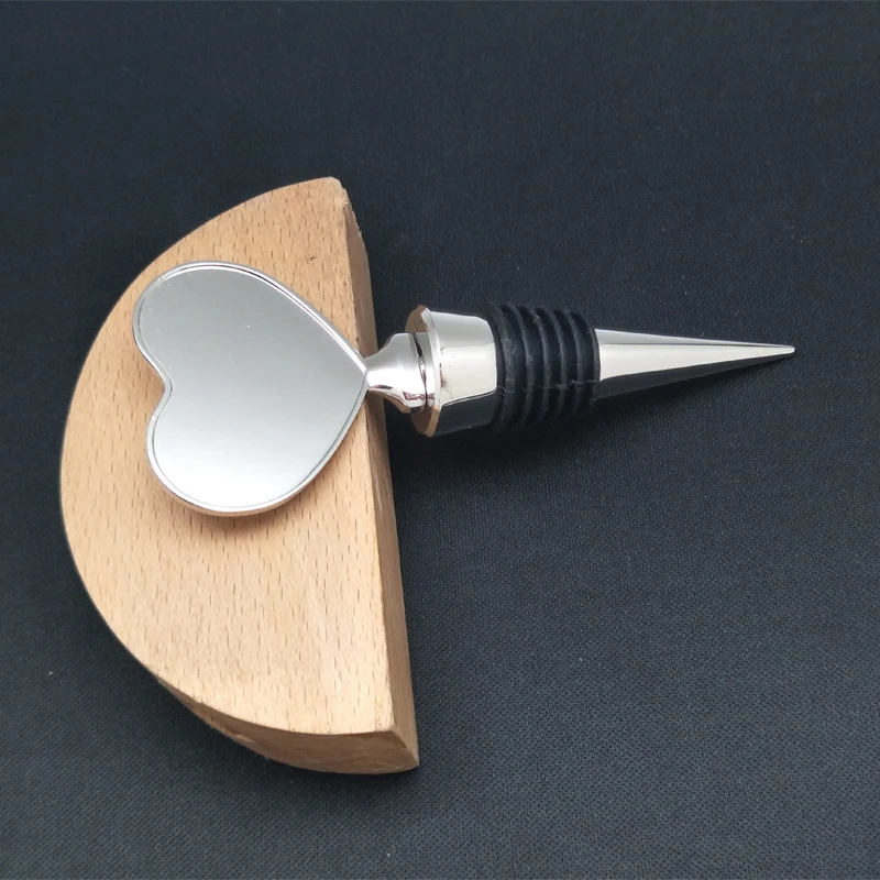 Custom Logo Round Shape 3D Blank Metal Vacuum Red Wine Bottle Stopper