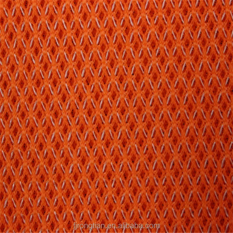Orange polyester 3d air flow mesh fabric weaving for car seat