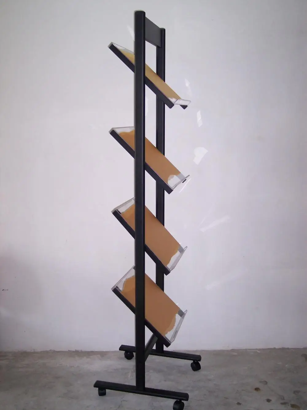 A3/A4 aluminum foldable literature display stands, catalogue shelf, brochure holder magazine rack