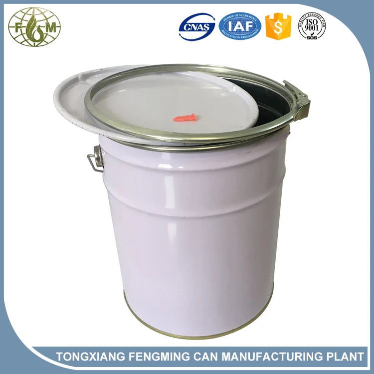 
10L round metal chemical can paint drum/metal bucket paint pail with ring lock 