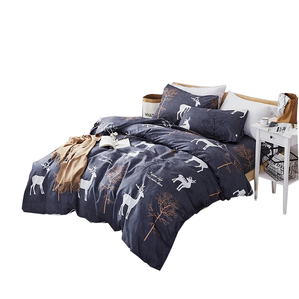 
high quality Aloe cotton print bed sheet luxury warm modern quilt cover 