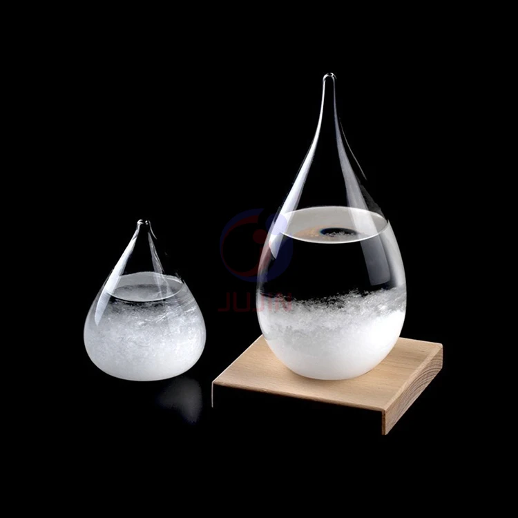 
Storm Glass Promotional Gift Weather Forecast Bottle Barometer Bottle with wooden base 