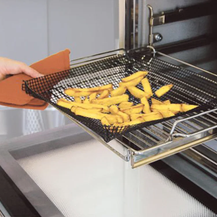 Qicka chip & pizza mesh oven tray basket for crisper chips &pizza bases