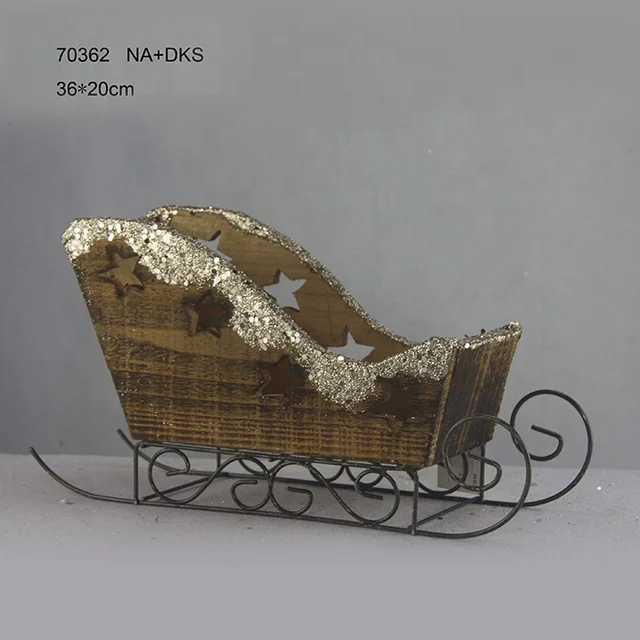 antique wooden crafts sled Santa sleigh sledge Christmas sleigh for festival home indoor decoration