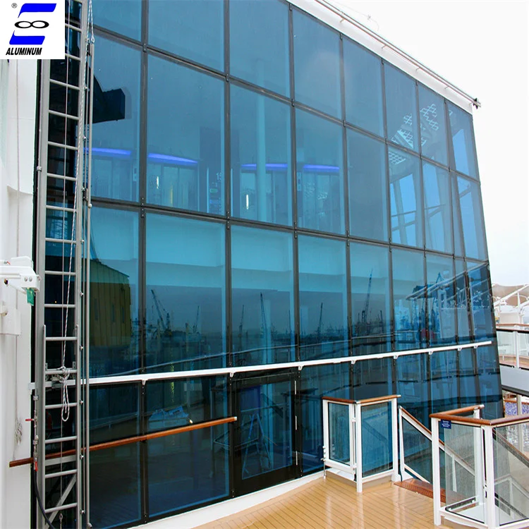 
Building exterior facade reflective glass curtain wall system 