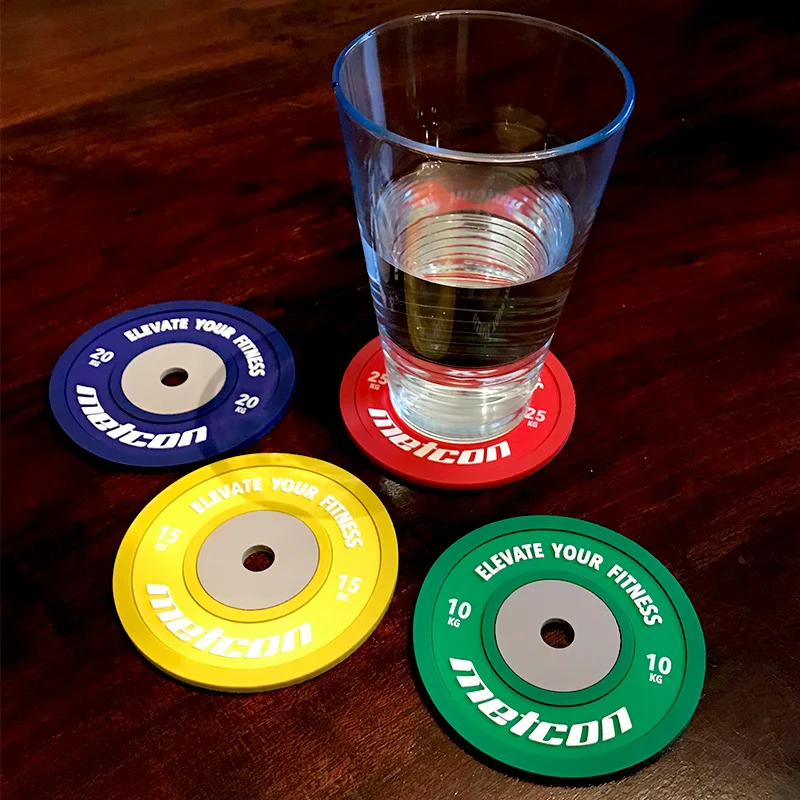 
Unique Custom 2D PVC Rubber Weightlifting Coasters For Promotional 