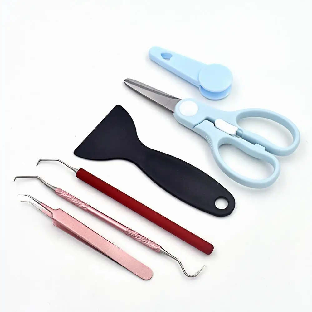 vinyl weeding weed cutting tool kit with squeegee scissor tweezer