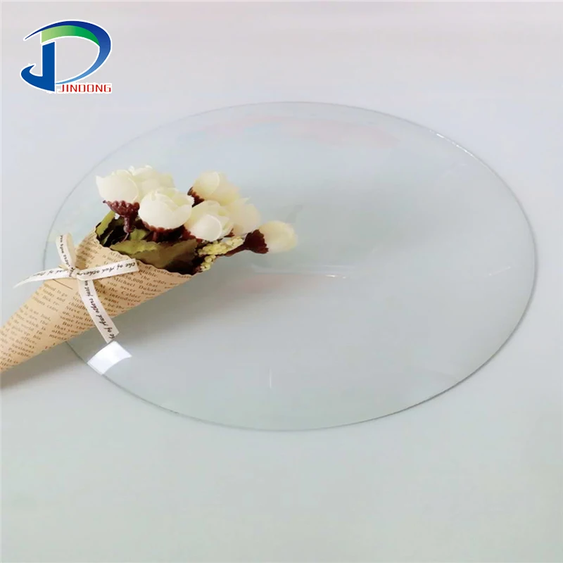 Customized size 1.8mm 2mm 3mm circular convex glass for clock instrument surface of glass