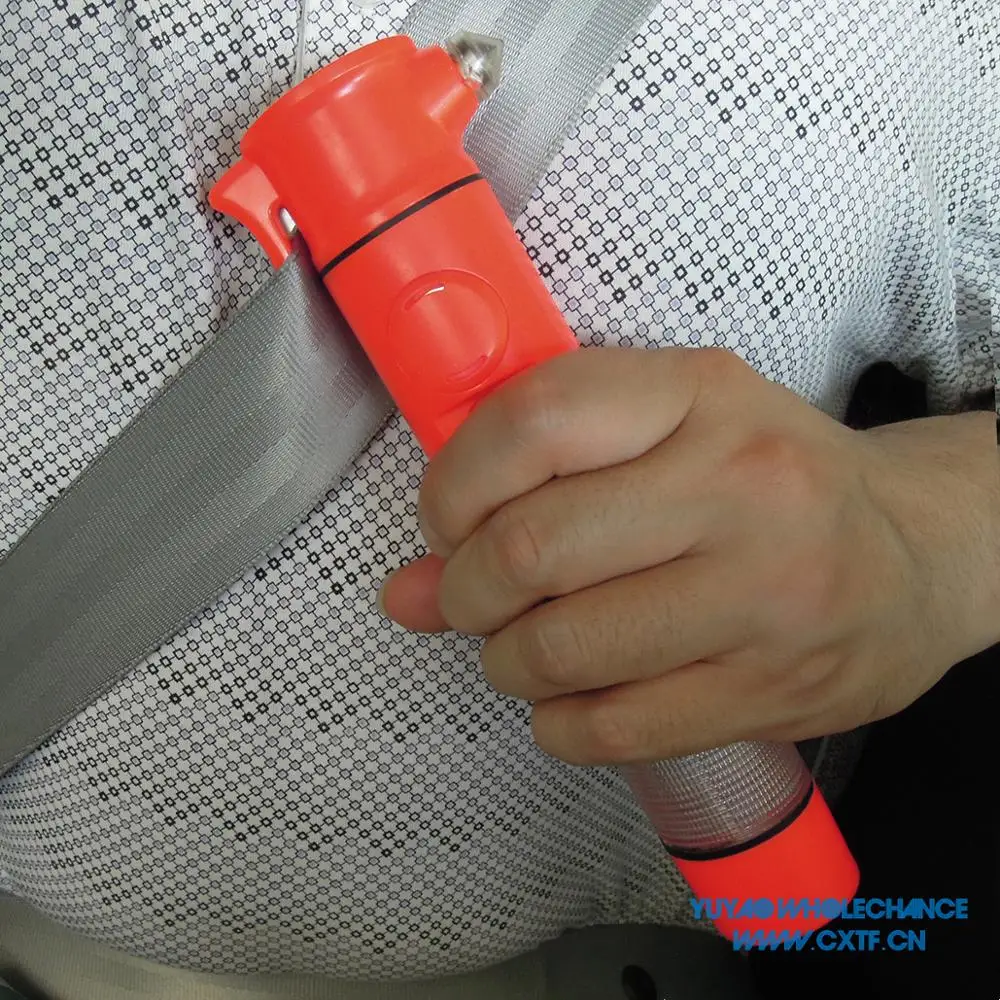 
Multifunctional Siren Sound Alarm Car Emergency Hammer for Glass Breaking with Beacon Light 