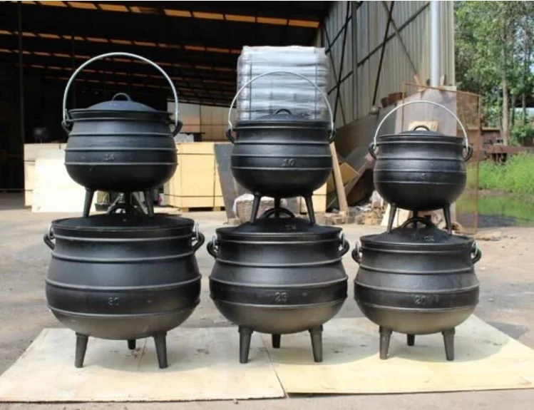 Чугунный металлический большой кулинарный горшок чугунный колпак с тремя ножками