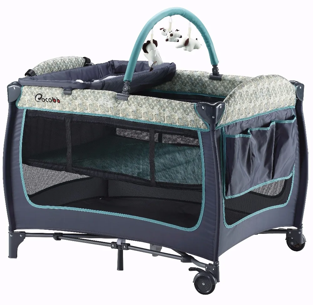 Cheap mobile metal portable foldable baby travel crib cot