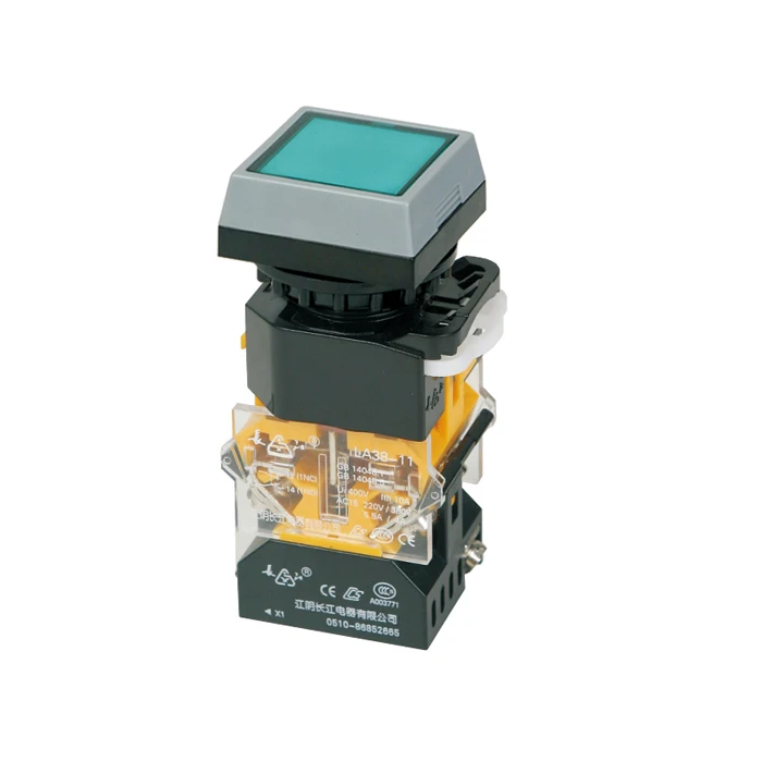 LA38 series 30mm plastic 2 or 3 position rotary switch  square head selector push button switch with long handle