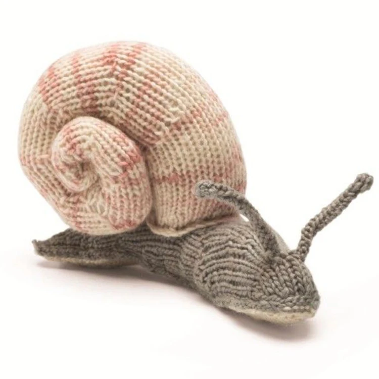 Colorful Snail Plush Stuffed Toy Knitted  Cute Animal for Baby
