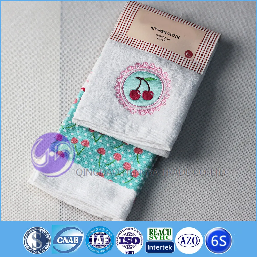 
100% cotton terry gift solid color embroidery design hand towel 