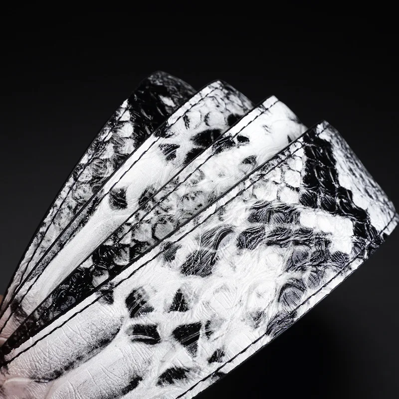 3.3cm width snake style,viper style first class cow leather material leather belts