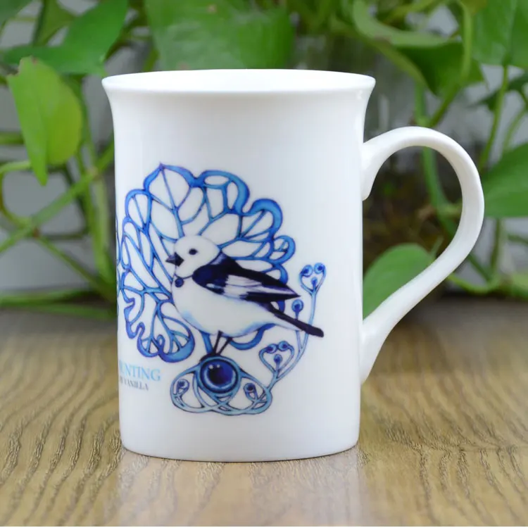  Оптовая продажа кофейные кружки Mida из костяного фарфора объемом 10 унций сублимационные на заказ с широким горлом