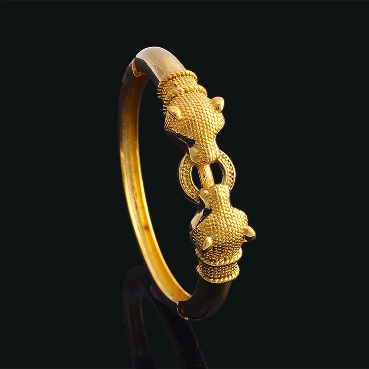 
Leopard Design Thick for Man Gift 18k Gold Plated Jewelry Bangle 