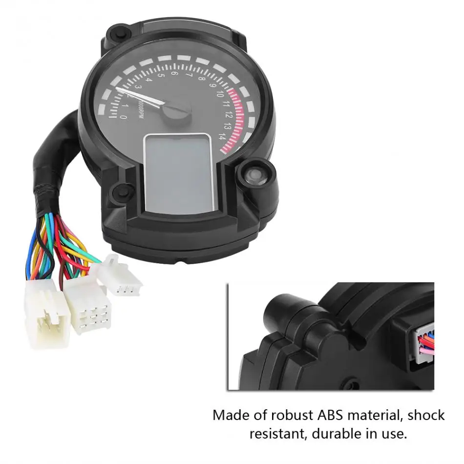 Motorcycle Digital Colorful LCD Speedometer Odometer Tachometer W/ Speed Sensor 7 Color Display Oil Level Meter Accessories