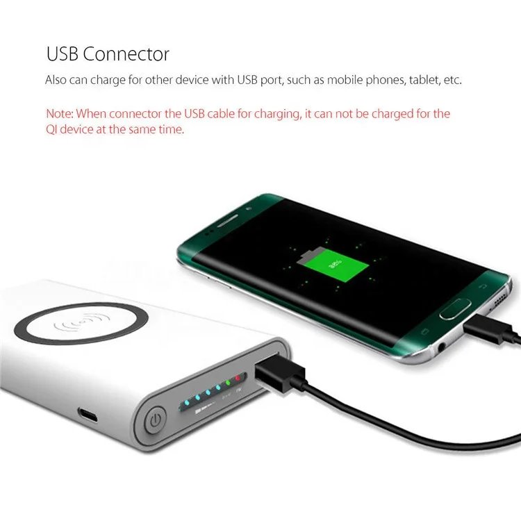 
Amazon Best Seller 10000mah Portable Wireless Power Bank Wireless Charger, Mobile Power Supply 10000mah for iPhone 8, X 