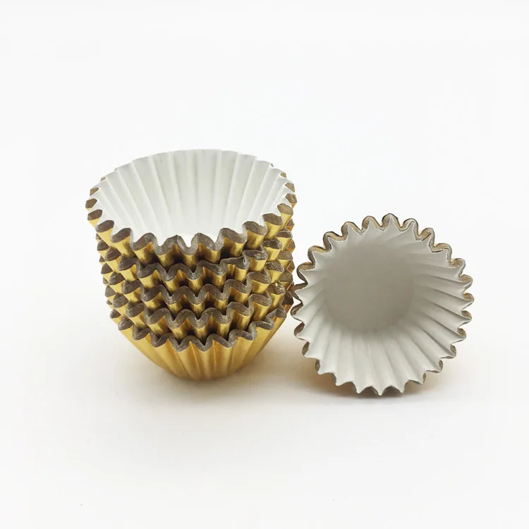 1000pcs/lot Gold Aluminum Foil Cupcake Liners Baking Paper Cups Chocolate Cake Case