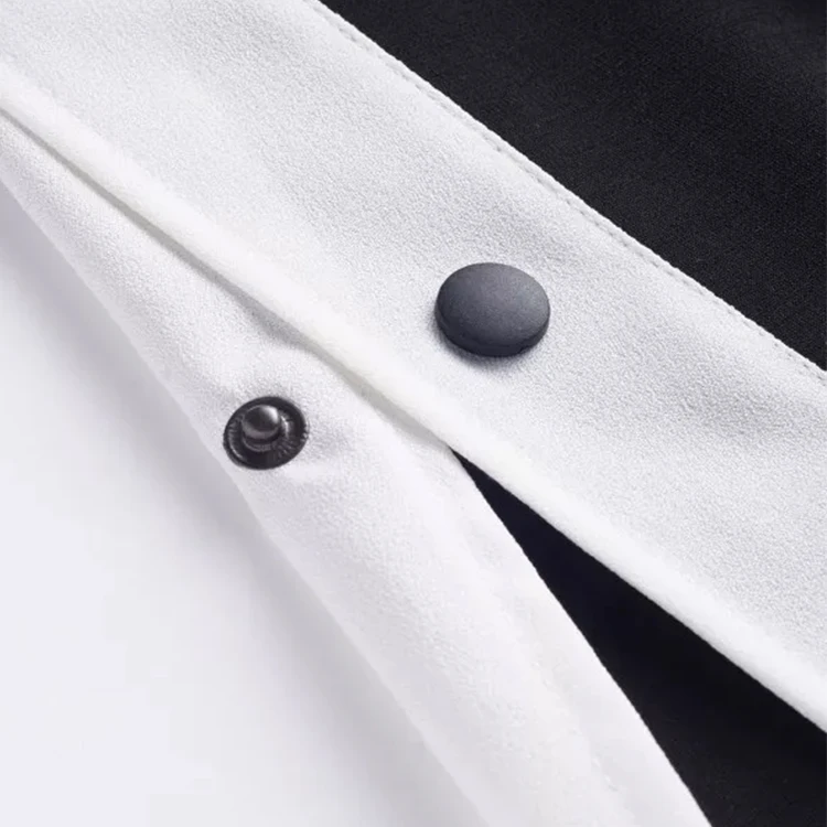 OEM Women Casual Loose Tape Button Side Wide Leg Pants