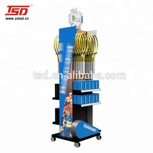 Custom Made Sports Store Shop Pos Free Standing Double Side Football or Soccer Ball Product Display Shelf Stand