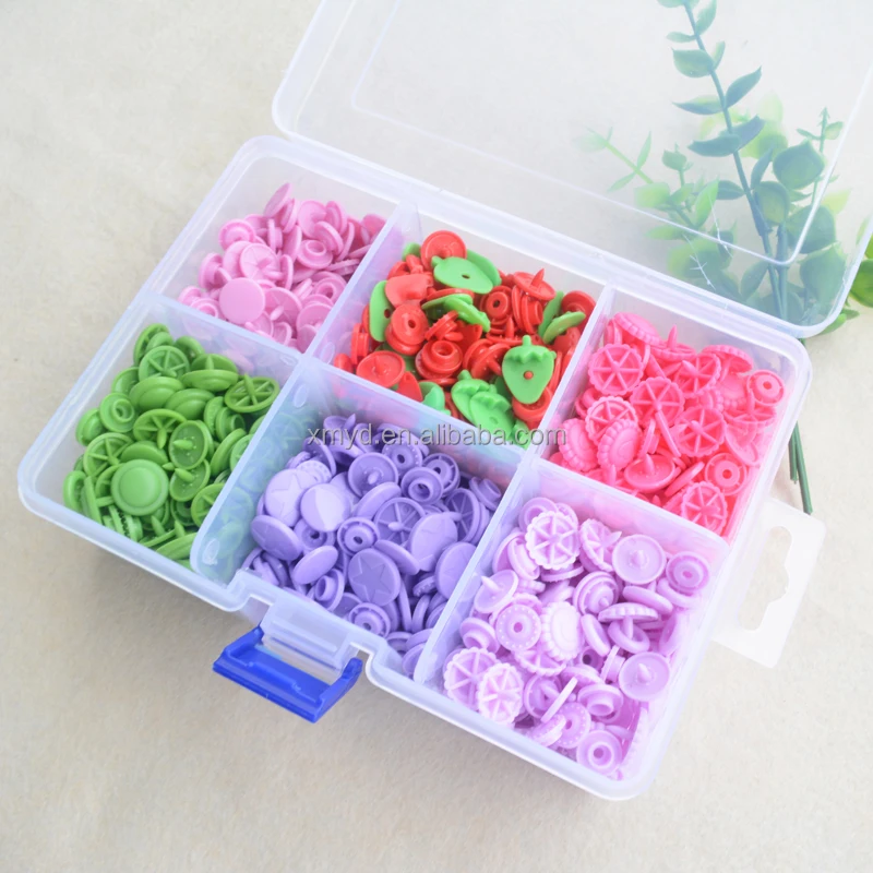 Wholesale T3 T5 T8 KAM Plastic Snap Button Fasteners Assorted Colors in Plastic Box or Case