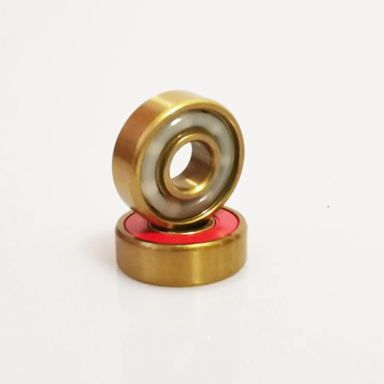 Skateboard Bearing Golden Titanium Coated Skate Bearings with Removable Shields