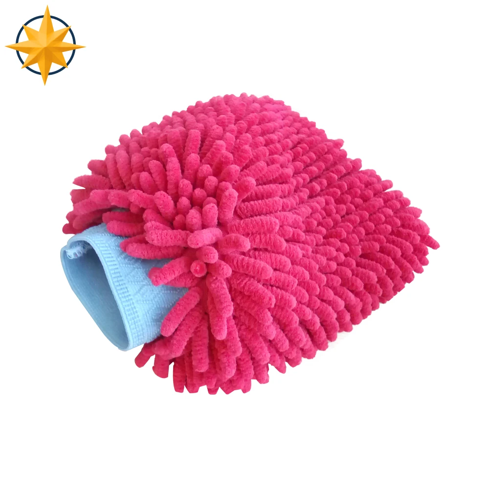 
microfiber polyester car wash cleaning mitt 
