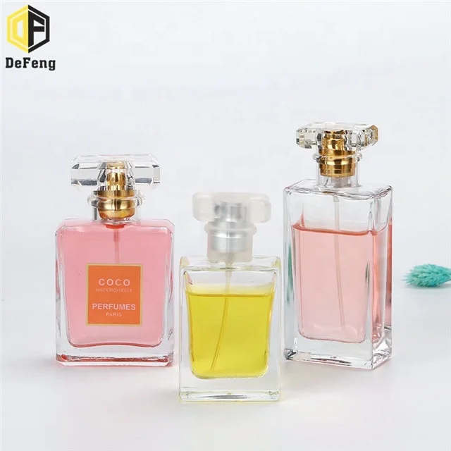 
Perfume glass bottle 30ml 50ml 100ml atomizer perfume bottle spray square COCO perfume bottle 
